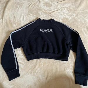 NASA long sleeve cropped sweatshirt